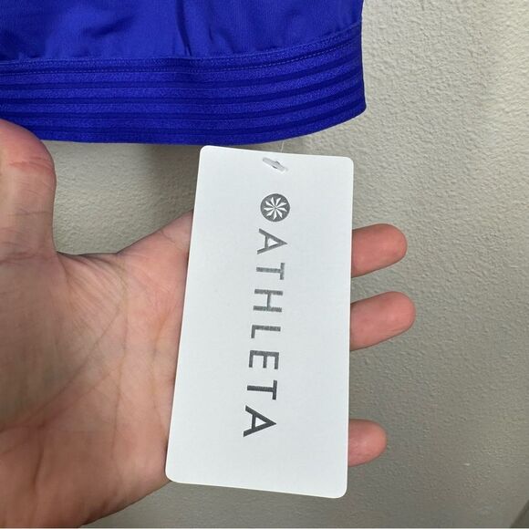 Athleta Cross Back Tank Blousy Swim Suit Top Tankini Caspian Blue 38D To 38DD - Picture 6 of 9